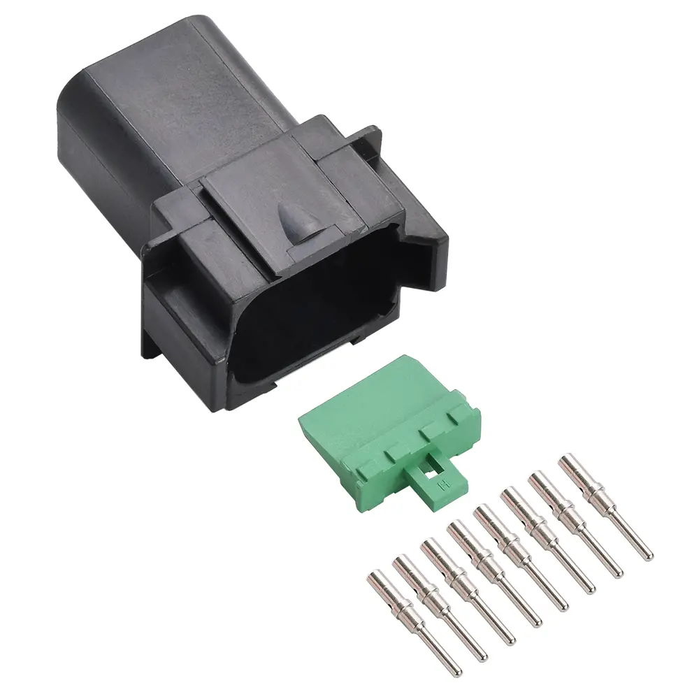 DT 8 Pin Receptacle Conn Kit Nickle Solid Black