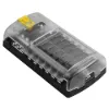 ST Blade Fuse BLOCK - 12 CIRCUITS with NEGATIVE BUS and Cover - 5026, image 1 of 2