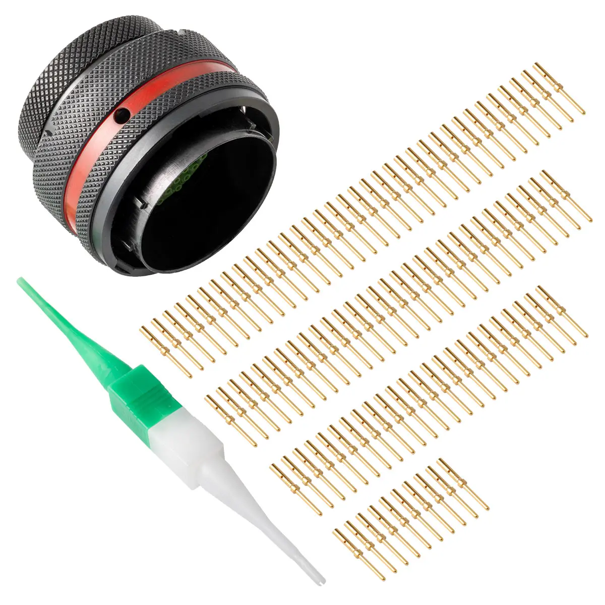 8STA,100 Way,Plug,Pin,N Key,Red - 8STA6-22-35PN