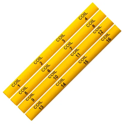 PRE Printed Markers COIL 1-16 Yellow 1/4" - COIL116