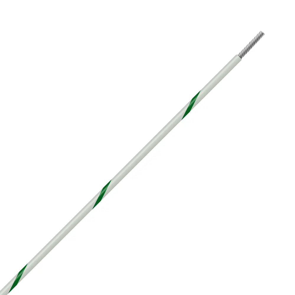 White/Green Wire Tefzel 8 AWG - M22759/16-8-95