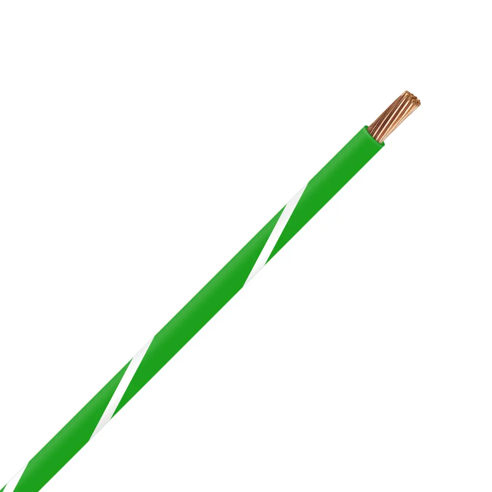 TXL 18 Green/White Striped Wire - TXL-18-59