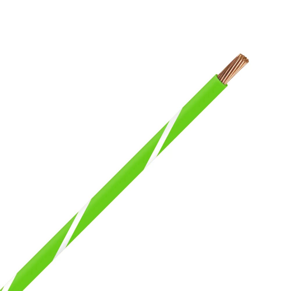 TXL 18 Light Green/White Striped Wire - TXL-18-LG9