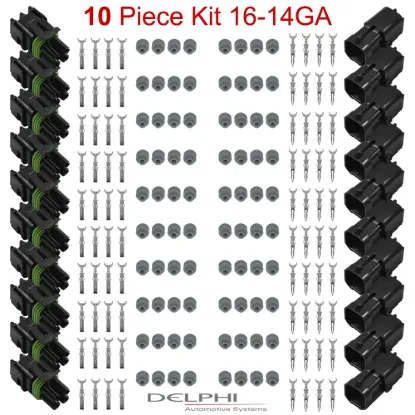 Weather-Pack 4 Way 16-14 Ga 10 PCKit-SQR - WP4-SQR-16-14-10PC