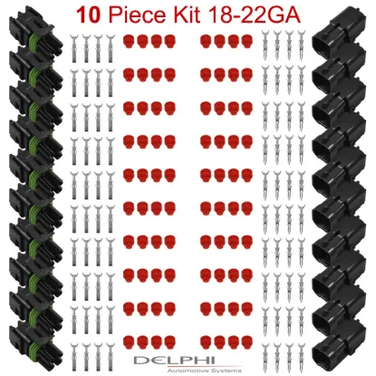 Weather-Pack 4 Way 18-22 Ga 10 PCKit-SQR - WP4-SQR-18-22-10PC