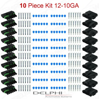 Weather-Pack 6 Way 12-10 Ga 10 PC Kit - WP6-12-10-10PC