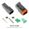 Deutsch DT 2 Way Kit Solid Gold 16-14 Black - DT2-G-14-BK
