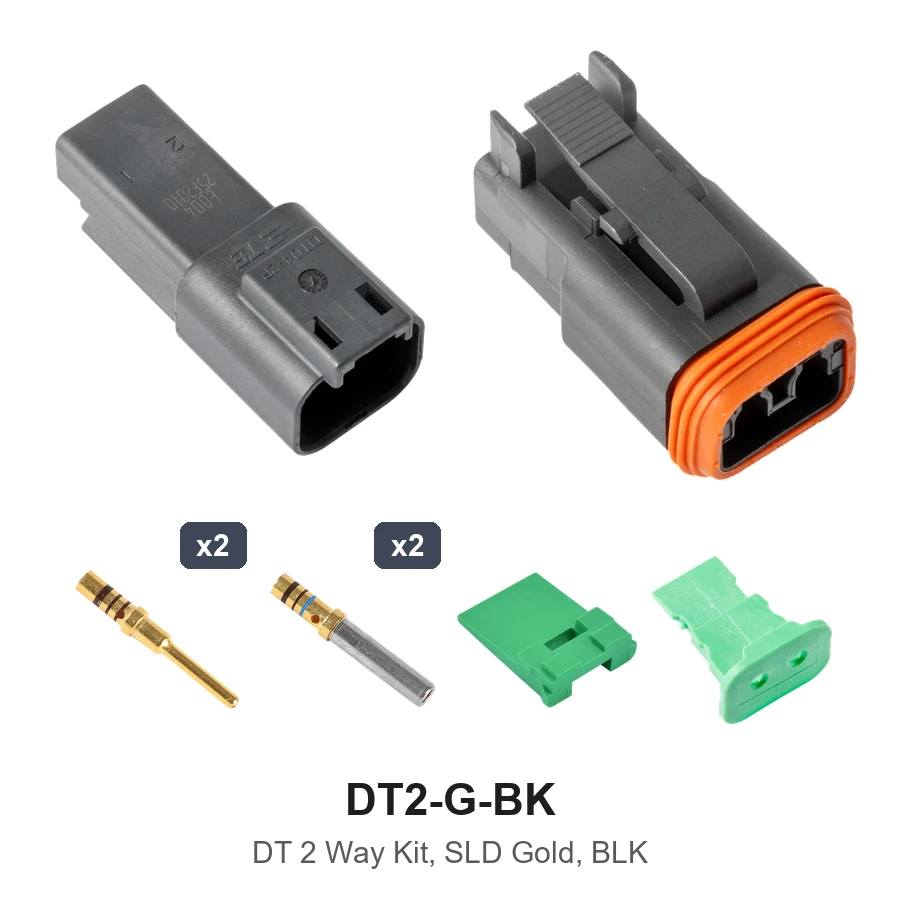 Deutsch DT 2 Way Kit Solid Gold Black - DT2-G-BK