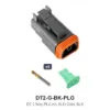 Deutsch DT 2 Way Plug Kit Solid Gold Black - DT2-G-BK-PLG