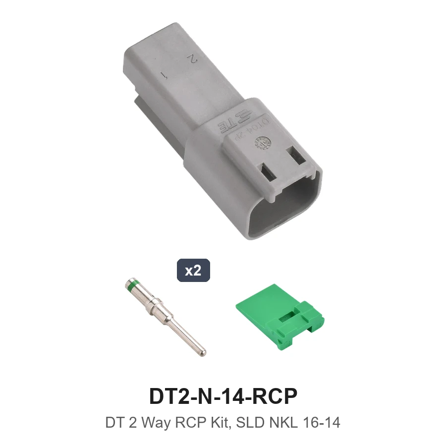 Deutsch DT 2 Way Receptacle Kit 16-14 Solid - DT2-N-14-RCP