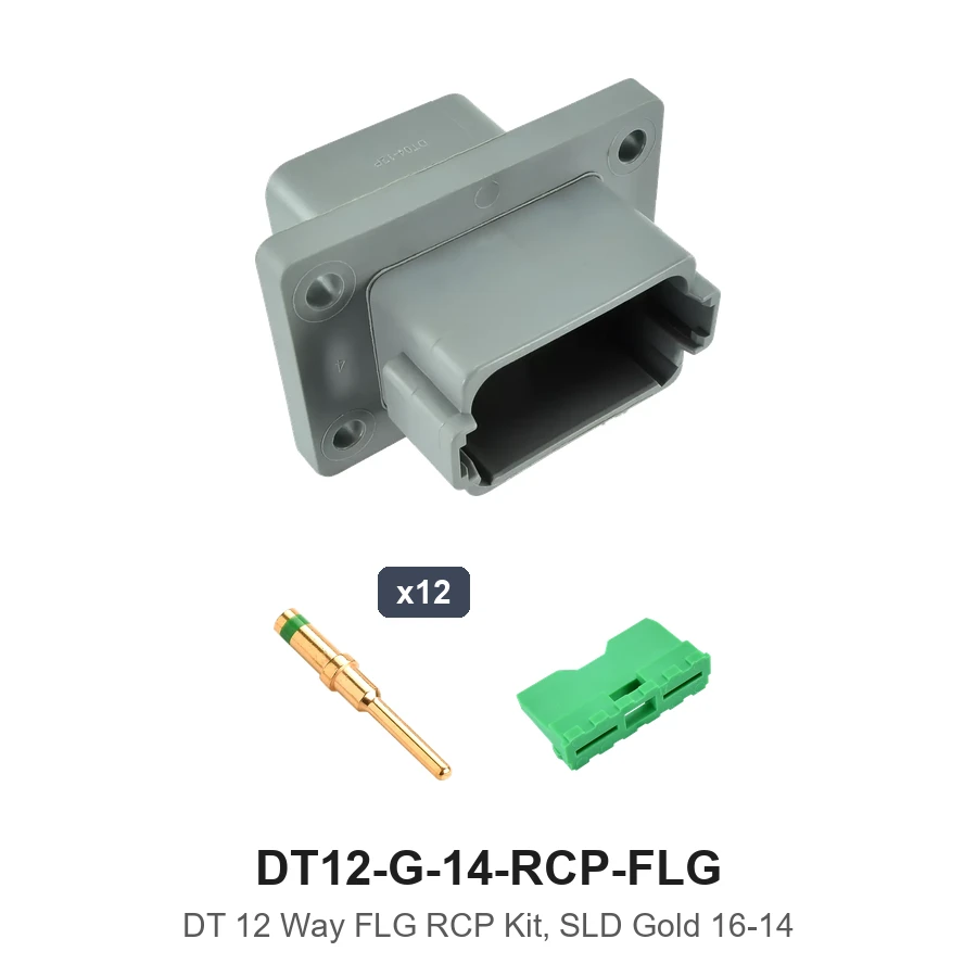 DT 12 Way Flanged Kit Solid Gold 16-14 Recep - DT12-G-14-RCP-FLG