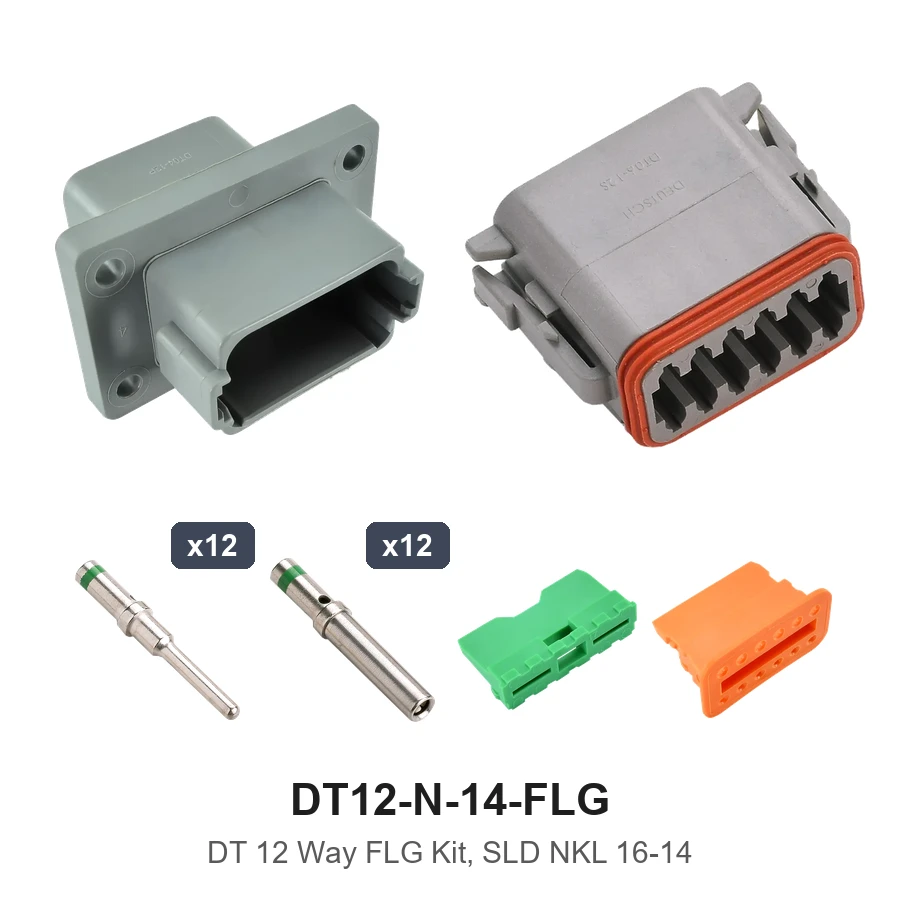 DT 12 Way Flanged Kit Solid Nickel 16-14 - DT12-N-14-FLG