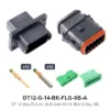 DT 12 Way FLG Kit, SLD Gold 16-14, BLK A-KEY, SB - DT12-G-14-BK-FLG-SB-A