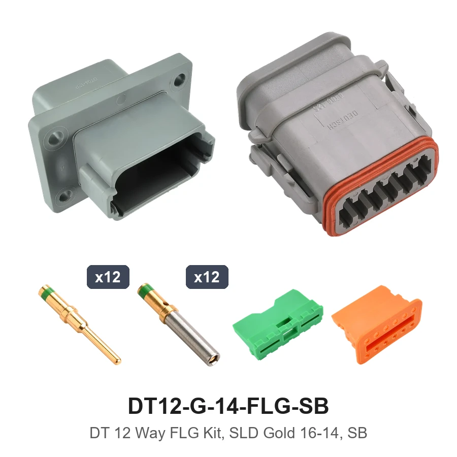 DT 12 Way FLG Kit, SLD Gold 16-14, SB - DT12-G-14-FLG-SB