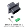 DT 12 Way FLG RCP Kit, STMP NKL, BLK A-KEY - DT12-N-SF-BK-RCP-FLG-A