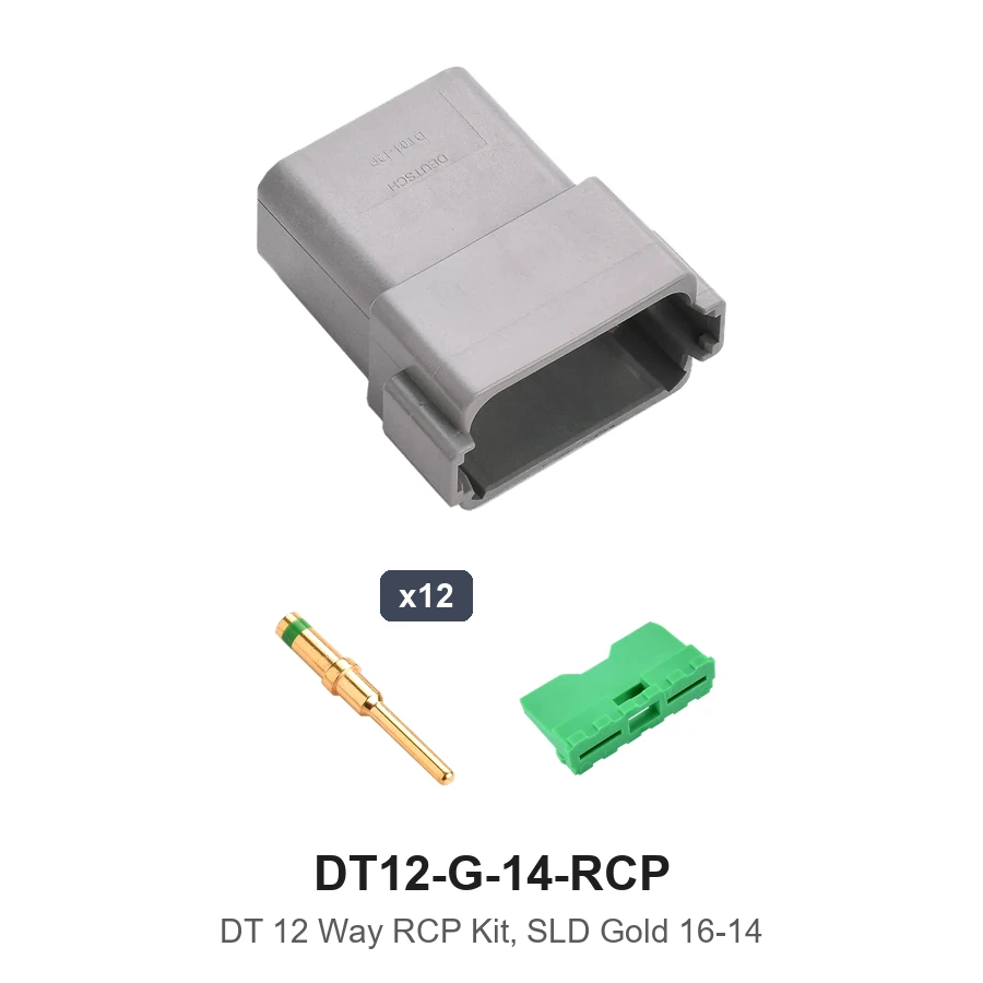 DT 12 Way Kit Solid Gold 16-14 Recep - DT12-G-14-RCP