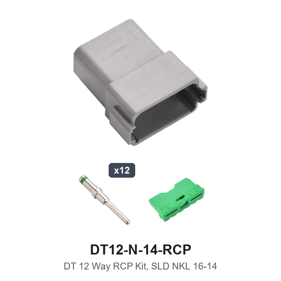 DT 12 Way Kit Solid Nickel 16-14 Recep - DT12-N-14-RCP