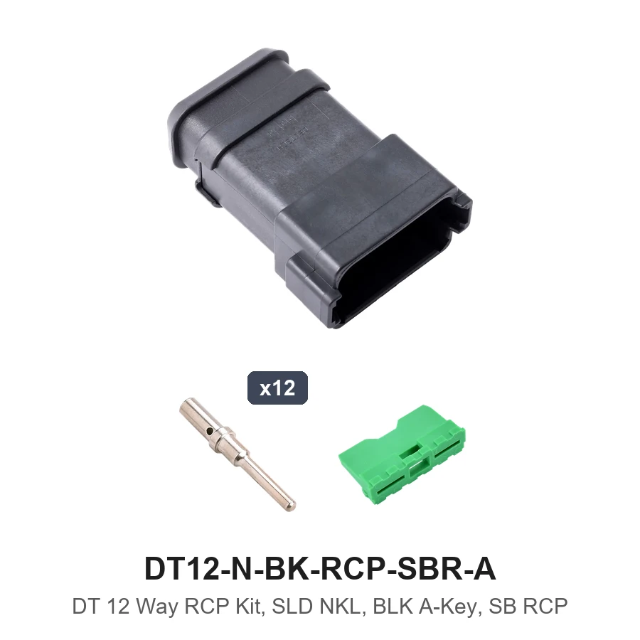 DT 12 Way RCP Kit, SLD NKL, BLK A-KEY, SB RCP - DT12-N-BK-RCP-SBR-A