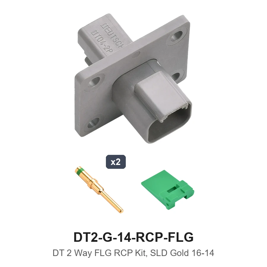 DT 2 Way Flanged Kit Solid Gold 16-14 Recep - DT2-G-14-RCP-FLG