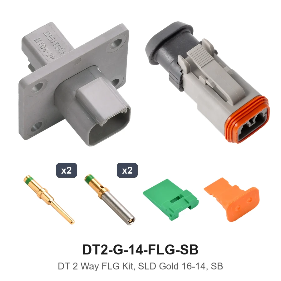 DT 2 Way FLG Kit, SLD Gold 16-14, SB - DT2-G-14-FLG-SB