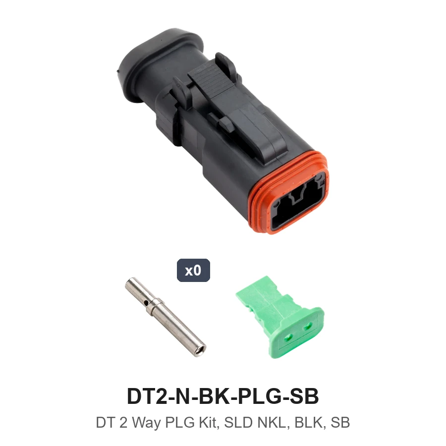DT 2 Way PLG Kit, SLD NKL, BLK, SB - DT2-N-BK-PLG-SB