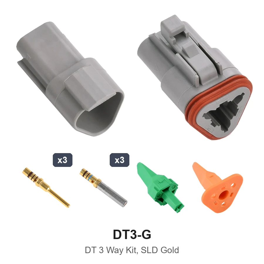 DT 3 Pin Conn Kit Solid Gold - DT3-G