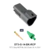 DT 3 Pin Receptacle Kit Gold 16-14 Black - DT3-G-14-BK-RCP
