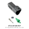 DT 3 Pin Receptacle Kit Stamped Black - DT3-N-SF-BK-RCP