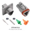 DT 3 Pin Way Flanged Kit Solid Nickel - DT3-N-FLG
