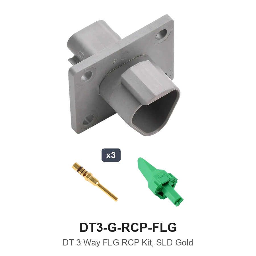 DT 3 Way Flanged Kit Gold Recep - DT3-G-RCP-FLG