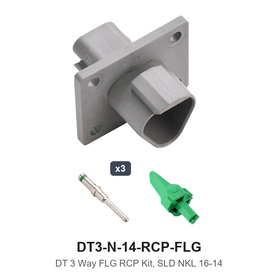 DT 3 Way Flanged Kit Solid 16-14 Recep - DT3-N-14-RCP-FLG