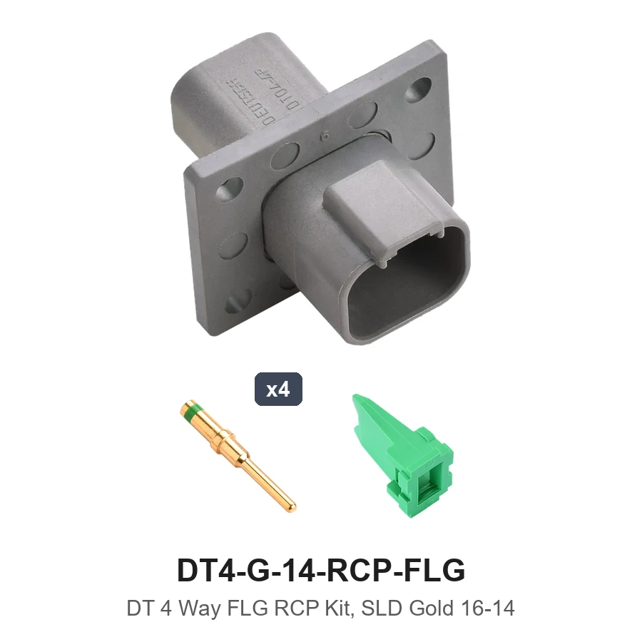 DT 4 Way Flanged Kit Solid Gold 16-14 Recep - DT4-G-14-RCP-FLG