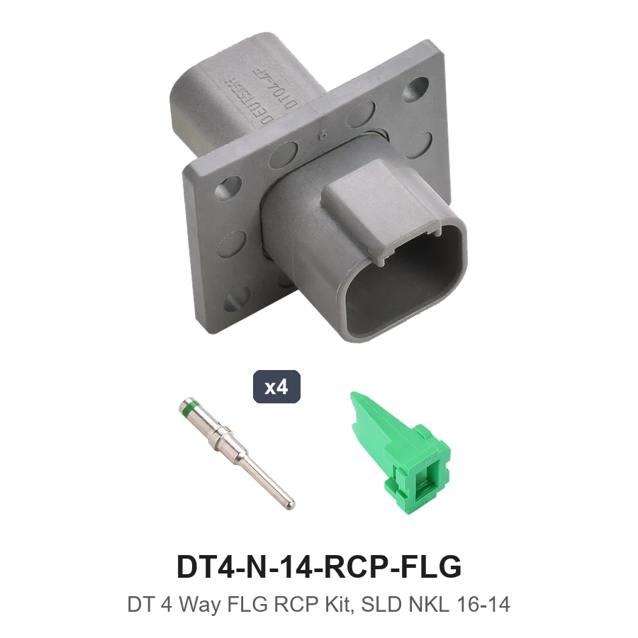 DT 4 Way Flanged Kit Solid Nickel 16-14 Recep - DT4-N-14-RCP-FLG