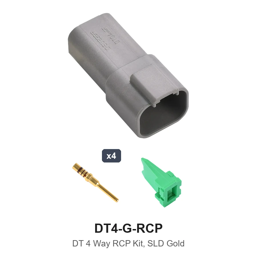 DT 4 Way Receptacle Kit Solid Gold - DT4-G-RCP