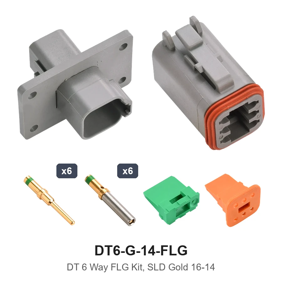 DT 6 Way Flanged Kit Solid Gold 16-14 - DT6-G-14-FLG