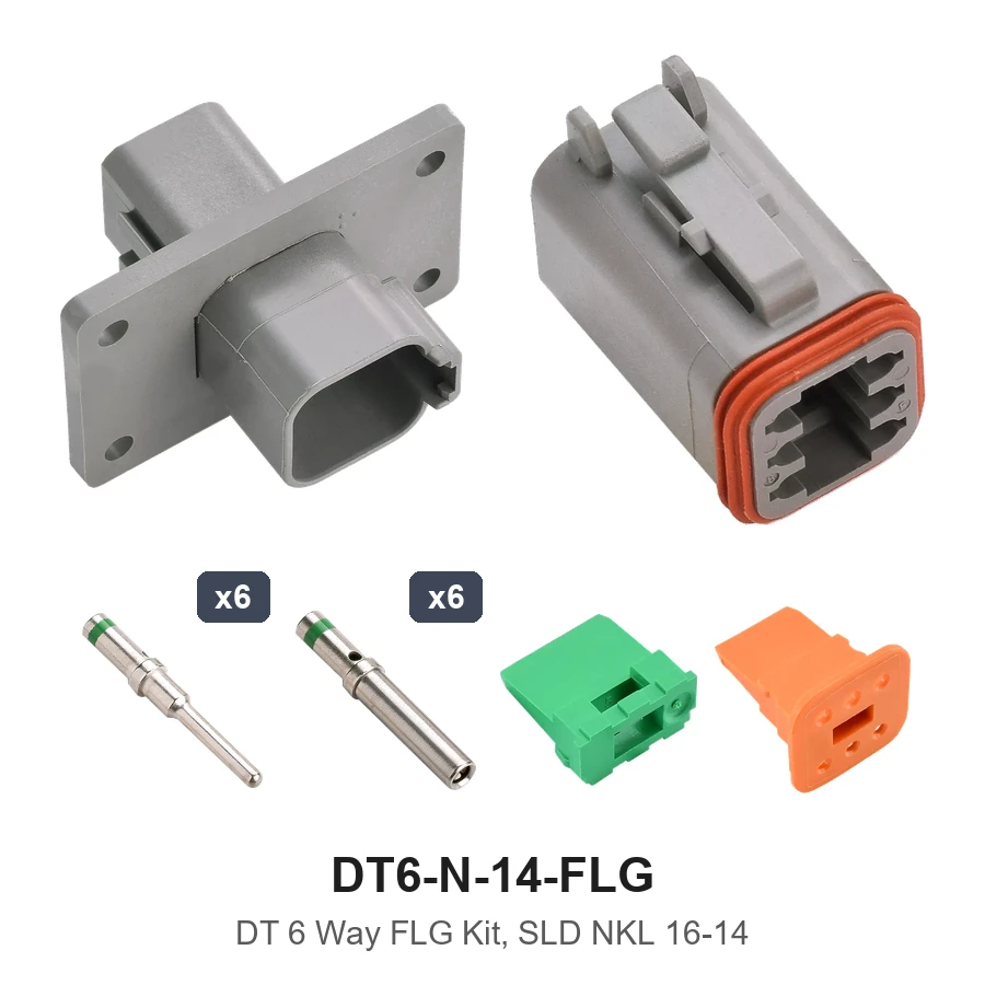 DT 6 Way Flanged Kit Solid Nickel 16-14 - DT6-N-14-FLG