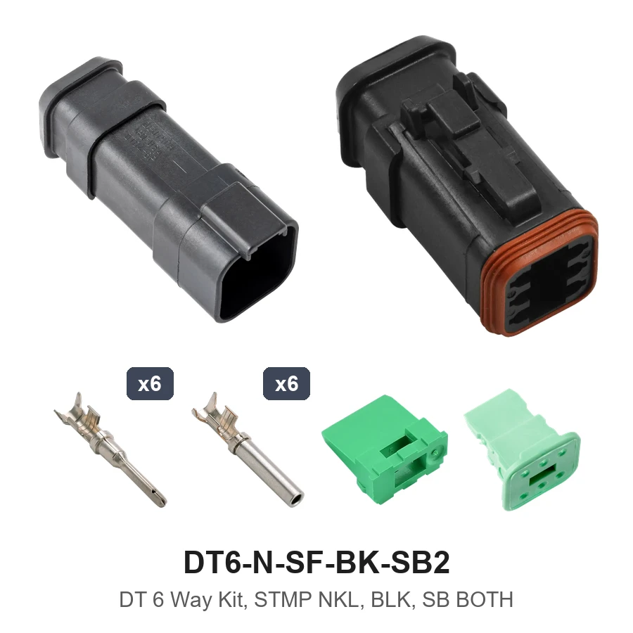 DT 6 Way Kit, STMP NKL, BLK, SB Both - DT6-N-SF-BK-SB2