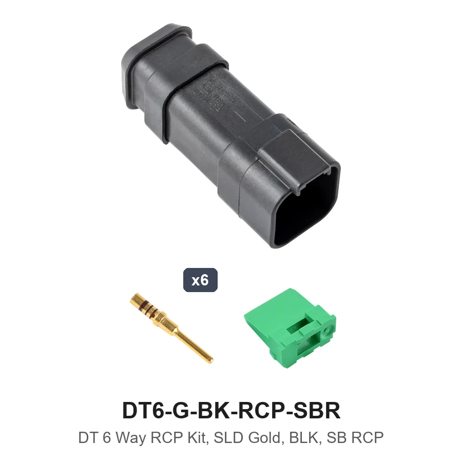 DT 6 Way RCP Kit, SLD Gold, BLK, SB RCP - DT6-G-BK-RCP-SBR