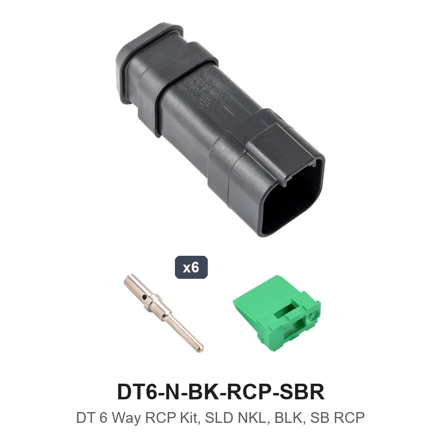 DT 6 Way RCP Kit, SLD NKL, BLK, SB RCP - DT6-N-BK-RCP-SBR