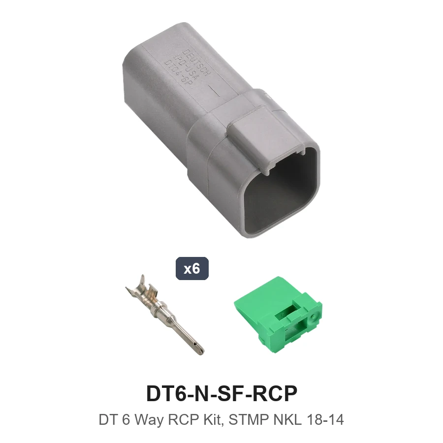 DT 6 Way Receptacle Kit Stamped Nickel - DT6-N-SF-RCP