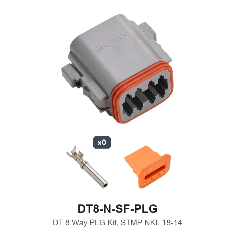 DT 8 Pin Plug Conn Kit Stamped Nickel - DT8-N-SF-PLG