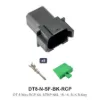 DT 8 Pin Receptacle Conn Kit Stamped Nickel Black - DT8-N-SF-BK-RCP