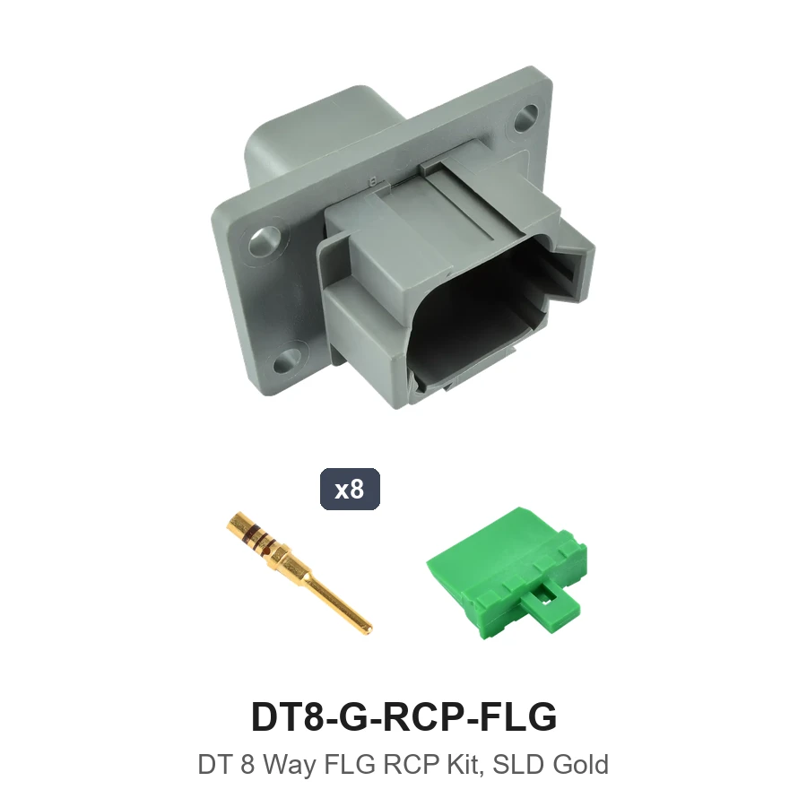 DT 8 Way Flanged Conn Kit Solid Gold Recep - DT8-G-RCP-FLG