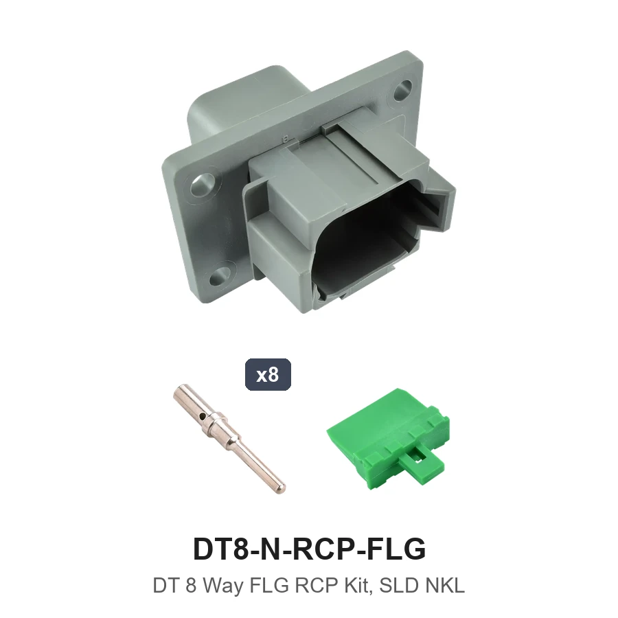 DT 8 Way Flanged Kit Nickel Solid Recep - DT8-N-RCP-FLG