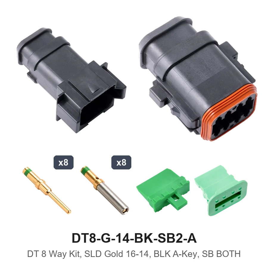 DT 8 Way Kit, SLD Gold 16-14, BLK A-KEY, SB Both - DT8-G-14-BK-SB2-A