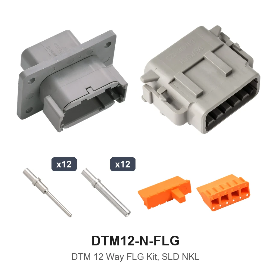 DTM 12 Way Flanged Nickel Solid - DTM12-N-FLG