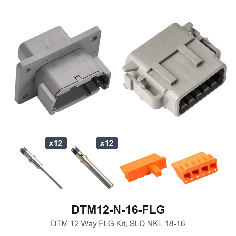 DTM 12 Way Flanged Nickel Solid 18-16 - DTM12-N-16-FLG