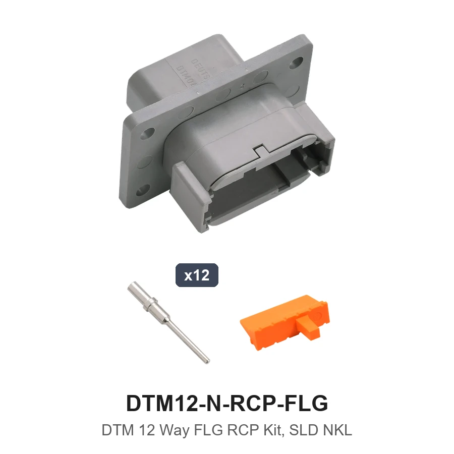 DTM 12 Way Flanged Recep Kit Nickel Solid - DTM12-N-RCP-FLG