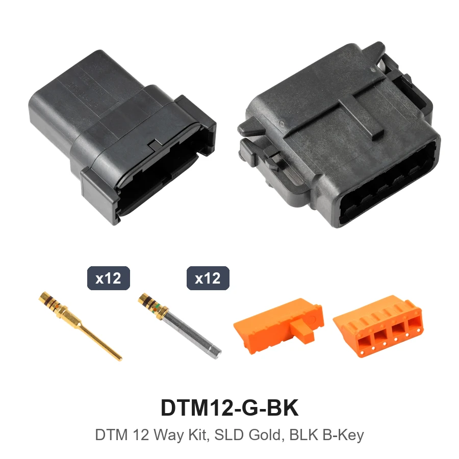 DTM 12 Way Kit Gold Solid Black - DTM12-G-BK