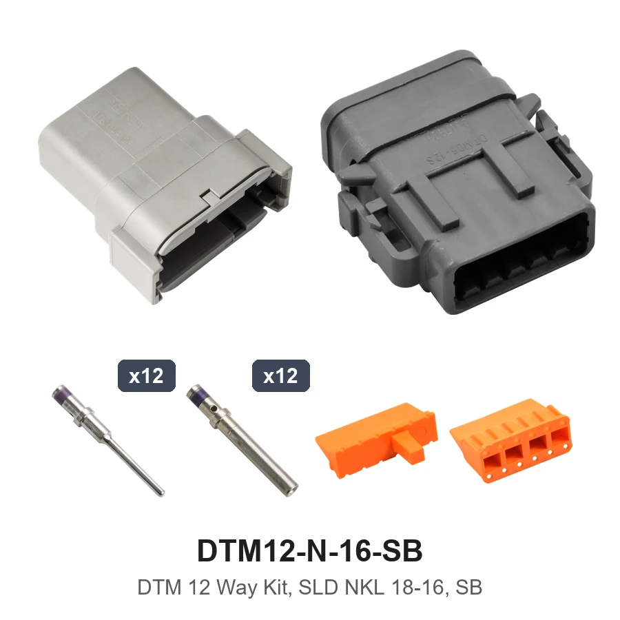 DTM 12 Way Kit Nickel Solid 18-16 SB - DTM12-N-16-SB
